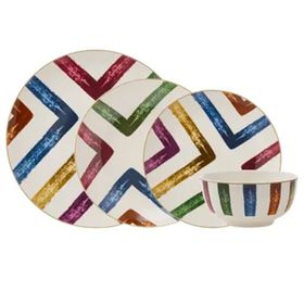Karaca Colorful Line Renkli 24 Parça 6 Kişilik Porselen Yemek Takımı