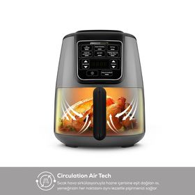 Karaca Connect Air Pro Cook 4 lt XL 2 in 1 Uzaktan Erişimli Shadow Grey Airfryer