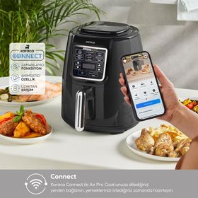 Karaca Connect Air Pro Cook 4 lt XL 2 in 1 Uzaktan Erişimli Shadow Grey Airfryer