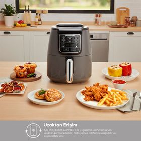 Karaca Connect Air Pro Cook 4 lt XL 2 in 1 Uzaktan Erişimli Shadow Grey Airfryer