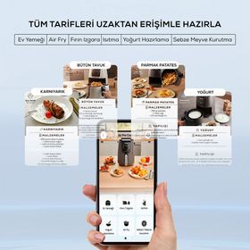 Karaca Connect Air Pro Cook 4 lt XL 2 in 1 Uzaktan Erişimli Shadow Grey Airfryer