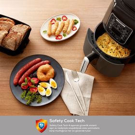 Karaca Connect Air Pro Cook 4 lt XL 2 in 1 Uzaktan Erişimli Shadow Grey Airfryer