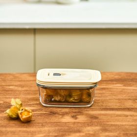 Karaca Cream 0.4 lt Vakumlu Kapaklı Cam Saklama Kabı