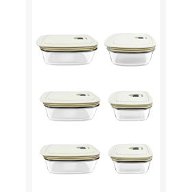 Karaca Cream 6'lı Şeffaf Saklama Kabı Set