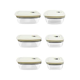 Karaca Cream 6'lı Şeffaf Saklama Kabı Set