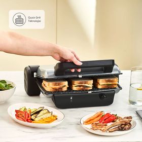 Karaca Crust Grill Toast Antrasit Izgara ve Tost Makinesi