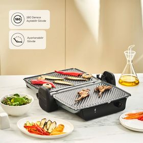 Karaca Crust Grill Toast Antrasit Izgara ve Tost Makinesi