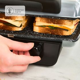 Karaca Crust Grill Toast Antrasit Izgara ve Tost Makinesi