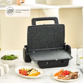 Karaca Crust Grill Toast Antrasit Izgara ve Tost Makinesi