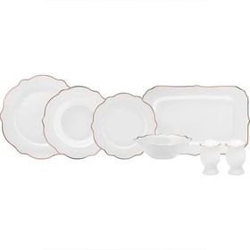 Karaca Daisy Rose Wave Shape 27 Parça 6 Kişilik Porselen Yemek Takımı