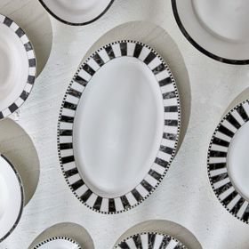 Karaca Damalı 35 cm Büyük Kayık Tabak