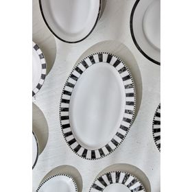 Karaca Damalı 35 cm Büyük Kayık Tabak