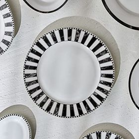 Karaca Damalı Çizgi 27 cm Porselen Servis Tabağı