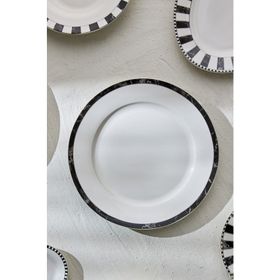 Karaca Damalı Çizgi 27 cm Porselen Servis Tabağı