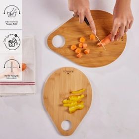 Karaca Damla 2'li Bambu 28-33 cm Kesme Tahtası