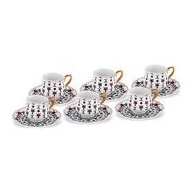 Karaca Ebruli 6 Kişilik 100 ml Kahve Fincan