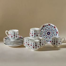 Karaca Ebruli 6 Kişilik 100 ml Kahve Fincan