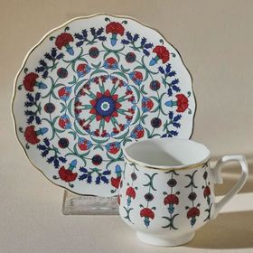 Karaca Ebruli 6 Kişilik 100 ml Kahve Fincan