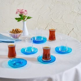 Karaca Ege Mavi 165 ml 12 Parça Çay Seti