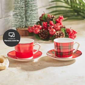 Karaca Ekose 2 Kişilik 80 Ml Kahve Fincanı Takımı