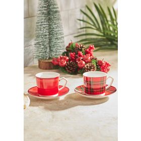 Karaca Ekose 2 Kişilik 80 Ml Kahve Fincanı Takımı