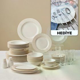 Karaca Elegance Bone Alessa 60 Parça 8 Kişilik Yemek Takımı ve Kahvaltı Seti