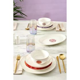 Karaca Elegance Bone Aria Gold 56 Parça 12 Kişilik Yemek Takımı