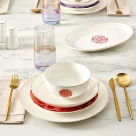 Karaca Elegance Bone Aria Gold 56 Parça 12 Kişilik Yemek Takımı
