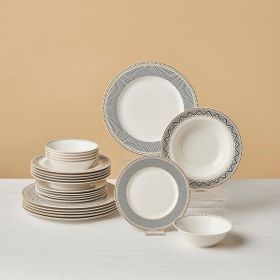 Karaca Elegance Bone Globe Krem 24 Parça 6 Kişilik Desenli Yemek Takımı
