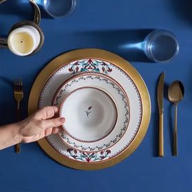 Karaca Elegance Bone Nakkaş 24 Parça 6 Kişilik Yemek Takımı