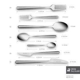 Karaca Elegance New Boreas Platin 84 Parça Çatal Kaşık Bıçak Takımı