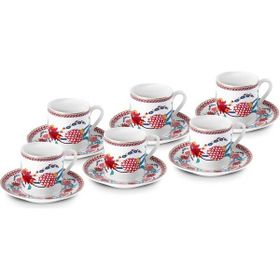 Karaca Emirgan Renkli 90 ml 6 Kişilik Kahve Fincanı