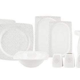Karaca Fine Bone Bride 60 Parça 12 Kişilik Kare Yemek Takımı