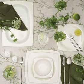 Karaca Fine Bone Ruffle 60 Parça 12 Kişilik Kare Yemek Takımı