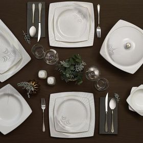 Karaca Fine Bone Together Alone 60 Parça İnci Yemek Takımı