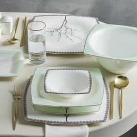 Karaca Fine Pearl Banyan 58 Parça 12 Kişilik Kare Yemek Takımı