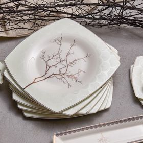 Karaca Fine Pearl Banyan Kare 26 Parça 6 Kişilik Kahvaltı Seti