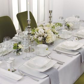 Karaca Fine Pearl Belha 62 Parça 12 Kişilik İnci Kare Yemek Takımı