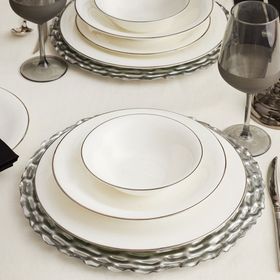 Karaca Fine Pearl Diana Platinium 6 Kişilik 24 Parça Yemek Takımı