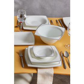 Karaca Fine Pearl Neklus 58 Parça 12 Kişilik Kare Yemek Takımı