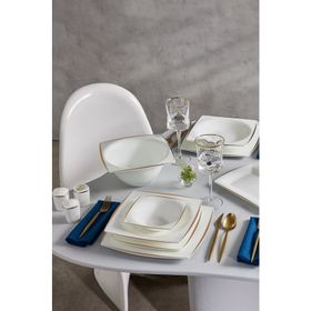 Karaca Fine Pearl New Agate 58 Parça 12 Kişilik Platin Kare Yemek Takımı