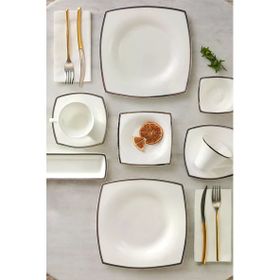 Karaca Fine Pearl Norma Beyaz 26 Parça 6 Kişilik Kare Kahvaltı Seti