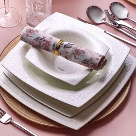 Karaca Fine Pearl Roma 58 Parça 12 Kişilik Kare Yemek Takımı