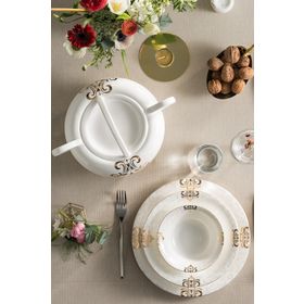 Karaca Fine Pearl Selina 62 Parça 12 Kişilik İnci Yemek Takımı