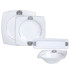 Karaca Fine Pearl Shinning 14 Parça İnci - Kare Kahvaltı Seti