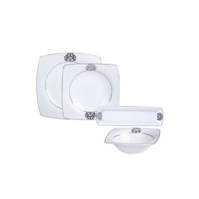 Karaca Fine Pearl Shinning 14 Parça İnci - Kare Kahvaltı Seti