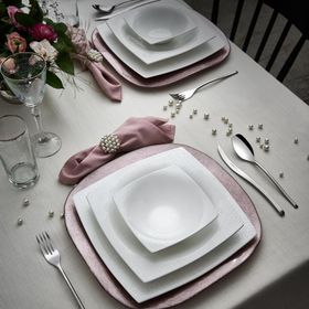 Karaca Fine Pearl Valentina 62 Parça 12 Kişilik İnci - Kare Yemek Takımı