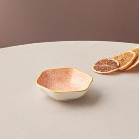 Karaca Floral 10 cm Turuncu Hexagon Çerezlik