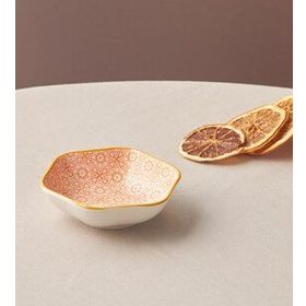Karaca Floral 10 cm Turuncu Hexagon Çerezlik