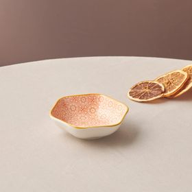 Karaca Floral 10 cm Turuncu Hexagon Çerezlik